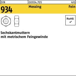 Sechskantmutter DIN 934 M8x 1 Messing 100 Stück