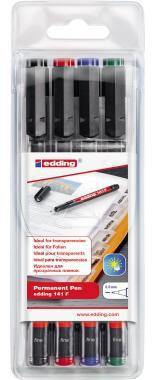edding Folienschreiber Permanent Pen 4-141-4 sortiert 4 St./Pack.