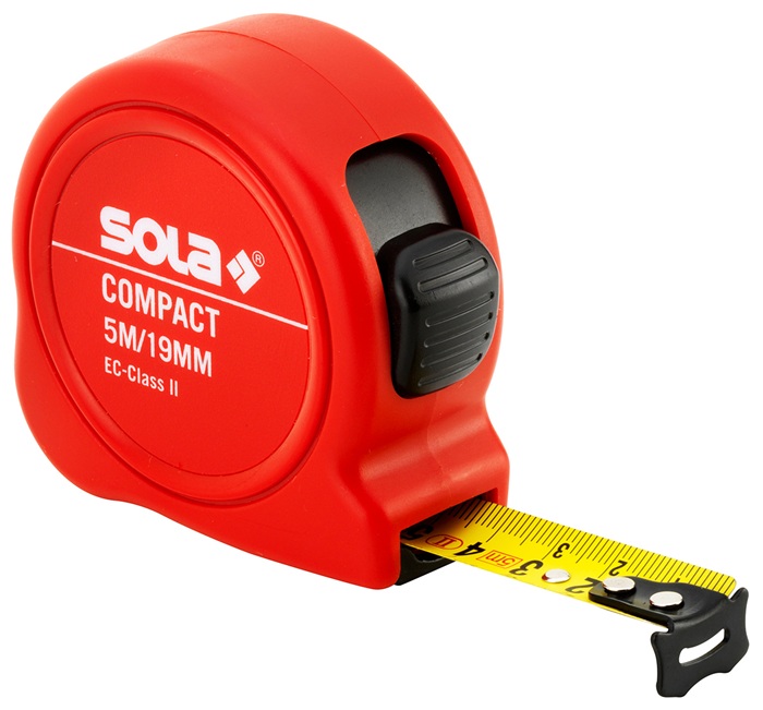 Taschenrollbandmaß COMPACT CO L.8m B.25mm EG II SB-Verpackung SOLA