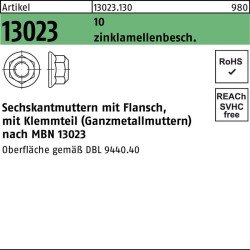 Sechskantmutter R 13023 Flansch M12x1,5 10 flZnnc 200St.