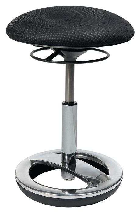 Hocker m.Standfußring Polster schwarz Sitz-H.440-570mm TOPSTAR