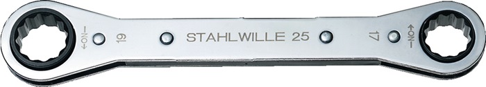 Ratschenringschlüssel 25 17x19mm 12-KT.L.205mm Anz.Z.22 STAHLWILLE