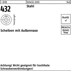 Scheibe DIN 432m.Außennase 31 Stahl 25 Stück