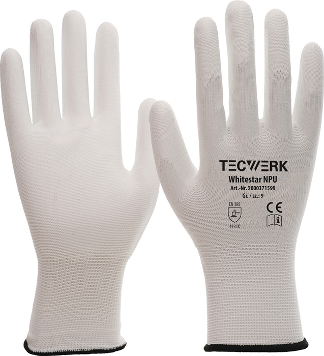 Handschuhe Whitestar NPU Gr.8 (L) weiß EN 388 PSA II TECWERK