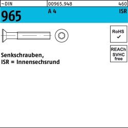 Senkschraube DIN 965 ISR M4x 8-T20 A 4 1000 Stück