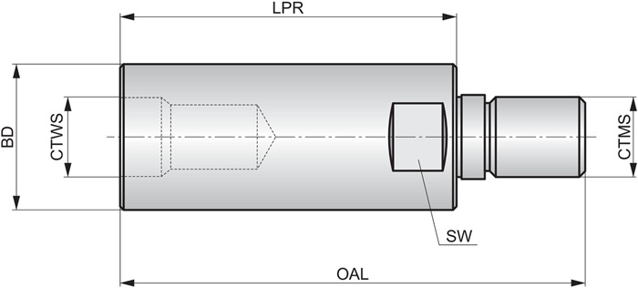 Fräseraufnahme ISO AT.M16-IHA.M10.060 Grundkörper-D. 29mm PRAMET