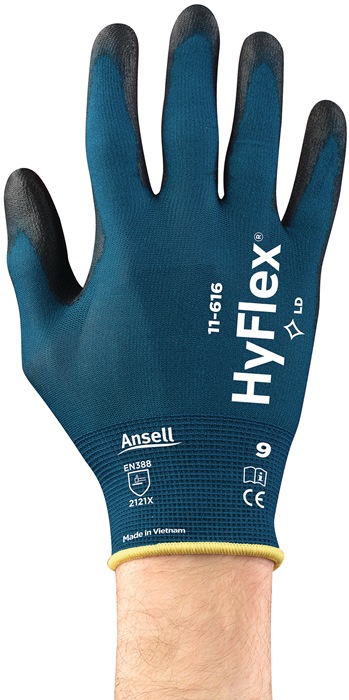 Handschuhe HyFlex® 11-616 Gr.8 grünblau/schwarz EN 388:2016 PSA II 12 PA