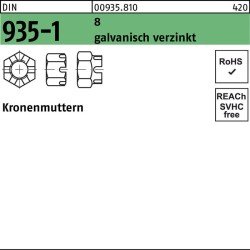 Kronenmutter DIN 935-1 M30 8 galv.verz. 10 Stück