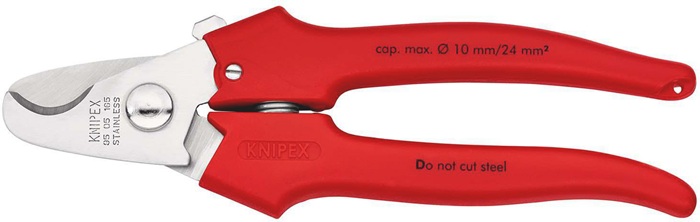 Kabelschere L.165mm Kopf pol.Ku.umspritzt KNIPEX