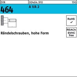 Rändelschraube DIN 464 hohe FormM8x 25 A 1/A 2 10 Stück