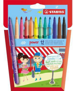 STABILO Fasermaler power 280/12-01 2mm sortiert 12 St./Pack.