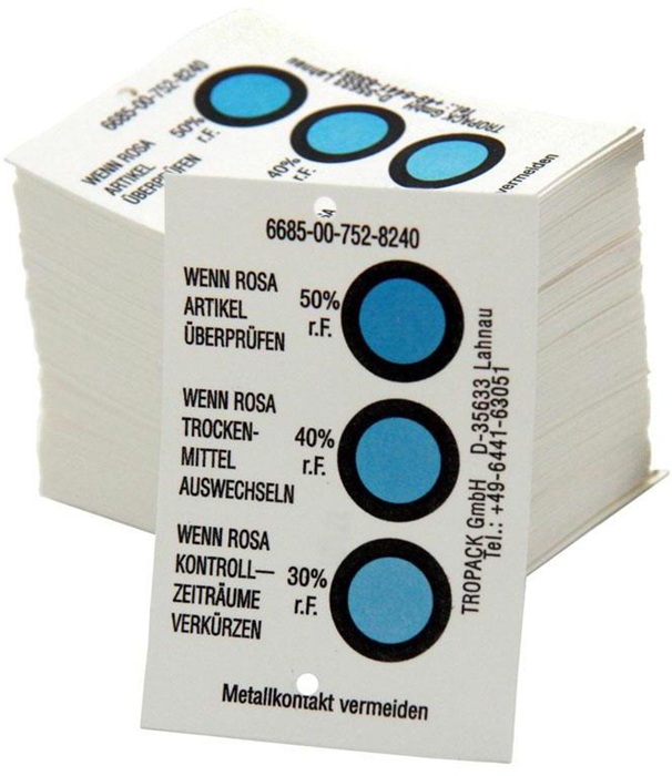 Feuchtigkeitsindikator Typ B Anzeigebereich 30-40-50% 125St./Karton TRANSPAK