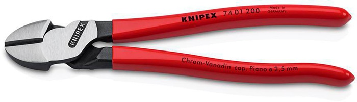 Kraftseitenschneider L.200mm pol.Form 0 Ku.-Überzug KNIPEX