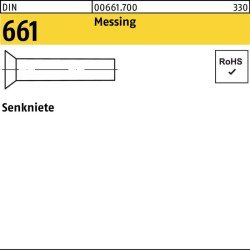 Senkniete DIN 661 4x 30 Messing 500 Stück