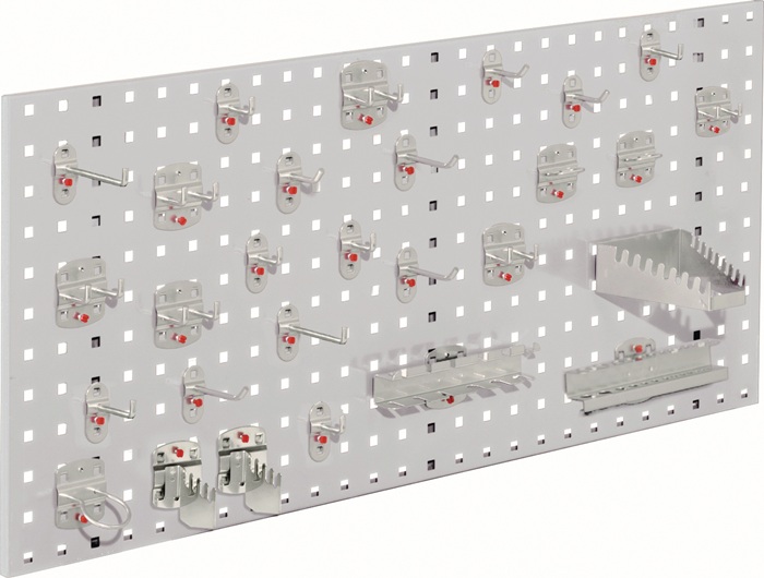 Lochplatte B450xL1000mm lichtgrau 28 tlg.RASTERPLAN