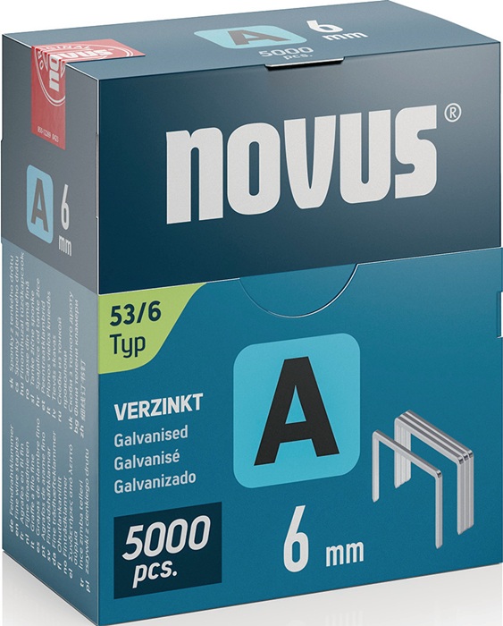 Feindrahtklammer A Typ 53 Klammer-B.11,3mm 6mm 0,75mm 5000 St.NOVUS