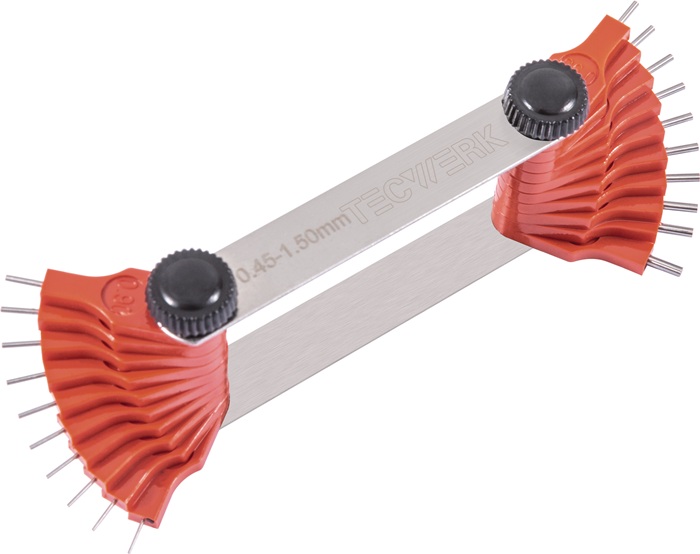 Düsenlehre 1,5-3,0mm Stiftanzahl 16 St.TECWERK