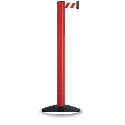Gurtpfosten einfach D83xH1000mm Pfosten rot Gurt rot/weiß VIA GUIDE