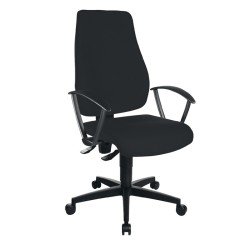 Bürodrehstuhl m.Permanentkontakt schwarz 420 - 550mm o.Lehnen Trgf.110kg TOPSTAR