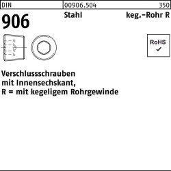 Verschlußschraube DIN 906 Innen-6kt R 1/8 Stahl 100 Stück