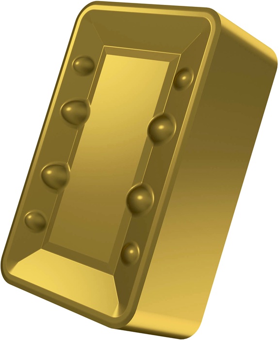 Drehwendeschneidplatte ISO LNUX 40-1129003:6630 D.9,3mm MT-CVD beschichtet Gold