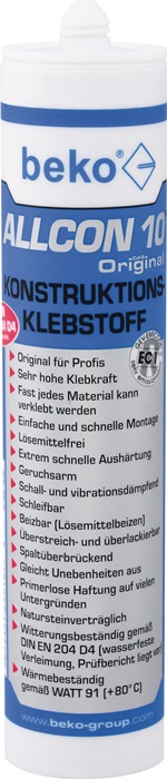 Konstruktionskleber Allcon 10 ® beige EN 204:D4 310 ml BEKO