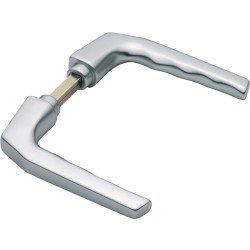 Türdrückerpaar Frankfurt 117L Alu.F1 o.Rosetten 4-KT.8mm HOPPE