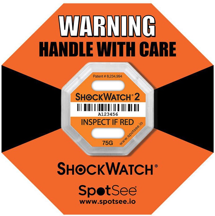 Schockindikator Shockwatch® 2 Empfindlichkeit 75g orange TRANSPAK