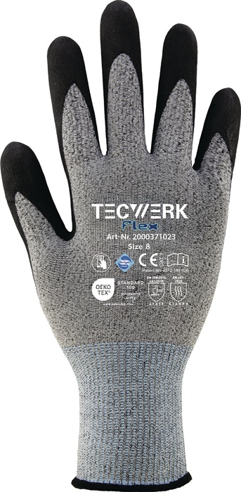 Handschuhe Flex Gr.8 grau/schwarz EN 388 PSA II TECWERK