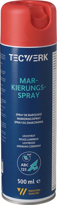 Markierungsspray leuchtrot 500ml Spraydose TECWERK