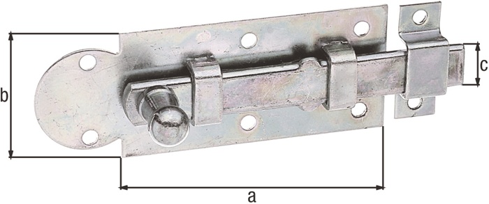 Fensterriegel L.100mm B.30mm Form ger.STA galv.verz.d.pass.Ausschub 29mm GAH