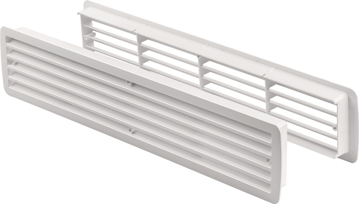 Badezimmerlüftung 9020 CW L.457mm B.92mm Ku.creme weiß Ecken rd HOJU