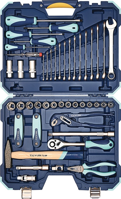 Werkzeugkoffer 47-tlg.im Ku.-Koffer 4-24mm TECWERK
