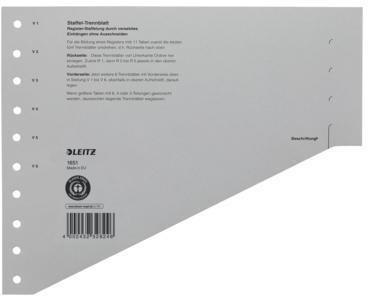 Leitz Trennblatt 16510085 A4 200g Karton grau 100 St./Pack.