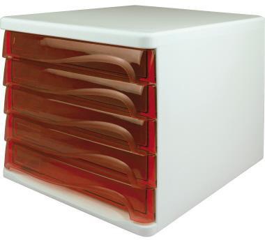 helit Schubladenbox economy H6129420 DIN A4-C4 l.gr/rt.tr