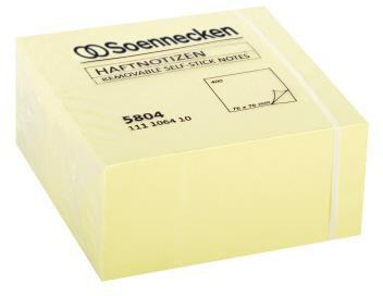 Soennecken Haftnotizwürfel 5804 75x75mm 400Blatt gelb