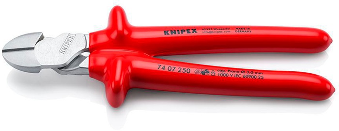 Kraftseitenschneider L.250mm VDE Form 0 tauchisol.KNIPEX