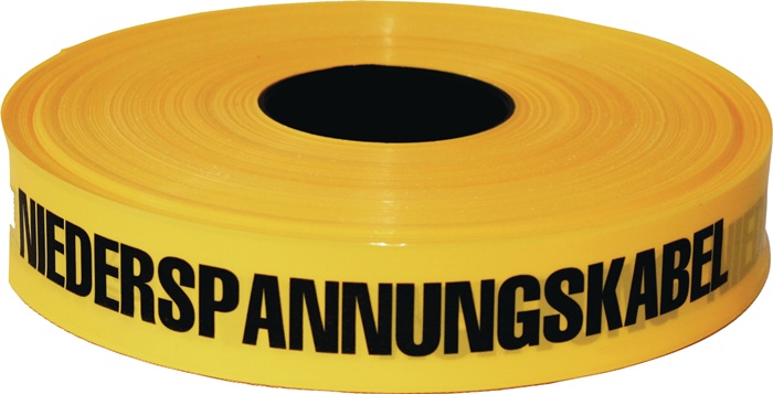 Trassenwarnband Achtung Niederspannungskabel B.40mm L.250m gelb KELMAPLAST