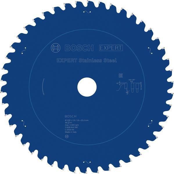 Kreissägeblatt EXPERT Stainless Steel AD 230mm Z.46 Bohr.25,4mm Schnitt-B.1,9mm