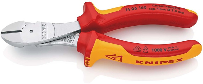 Kraftseitenschneider L.160mm VDE Form 0 Mehrkomp.-Hüllen KNIPEX