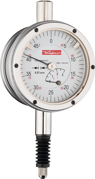 Messuhr KM4 SW 3mm Abl.0,01mm m.Stoßschutz KÄFER