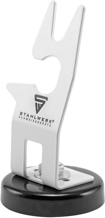 Brennerhalter m.magnetischem Standfuß weiß STAHLWERK