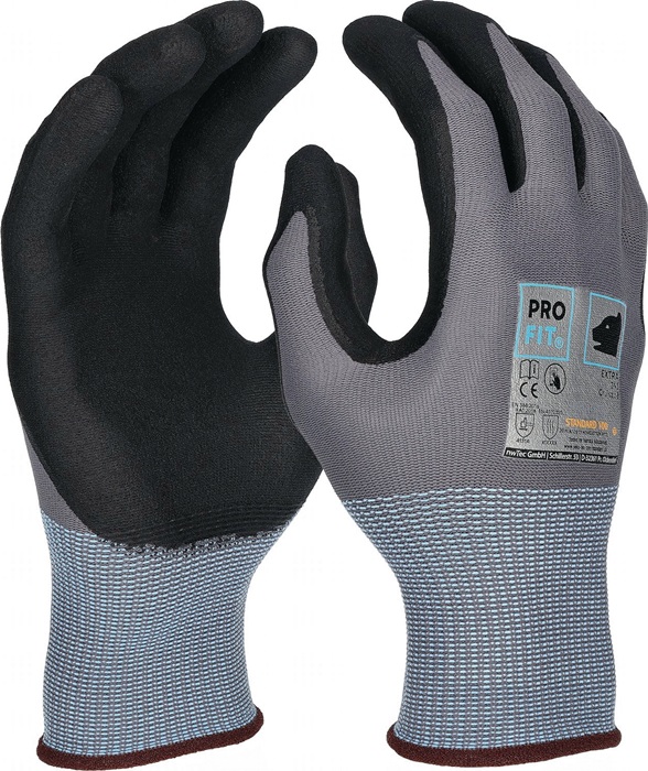 Handschuh EXTRA Gr.9 grau/schwarz EN 388/EN 407 PSA II PRO FIT