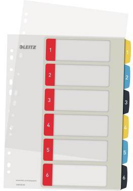 Leitz Register Cosy 12460000 A4 bedruckbar PP farbig 1-6