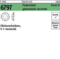 Zahnscheibe DIN 6797 FormV versenkt V 4,3 Federstahl galv.verz. 250St.