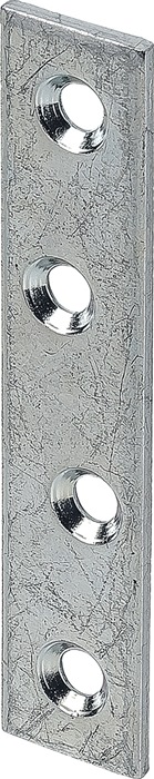 Verbindungsblech L.80mm B.15mm S.2mm STA blau verz.VORMANN