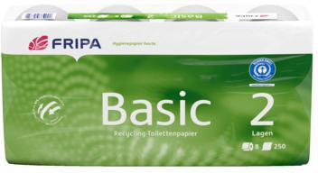 Fripa Toilettenpapier Basic 1510805 2-lagig 250Bl. weiß 8 Rl./Pack.