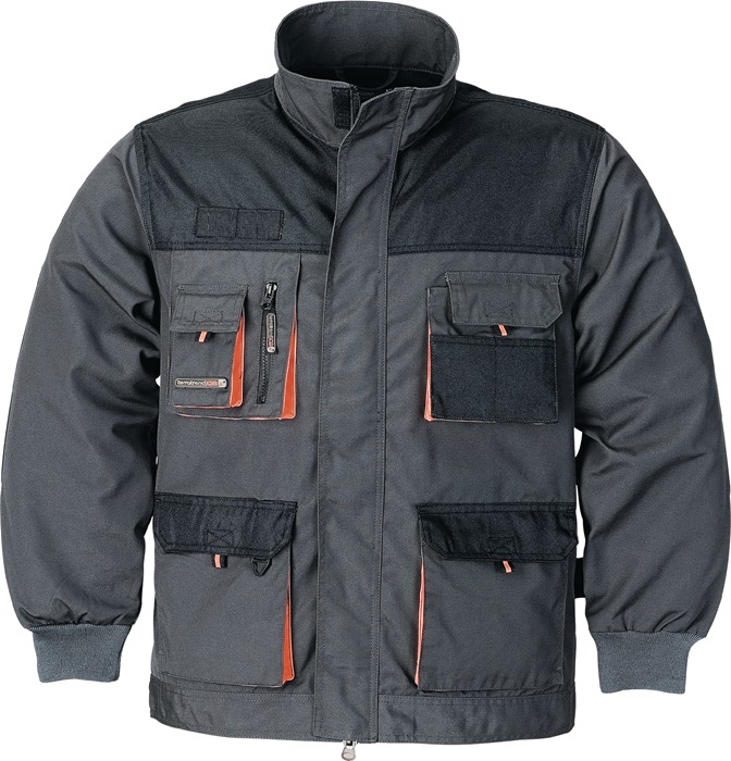 Herrenjacke Gr.50 dunkelgrau/schwarz/orange