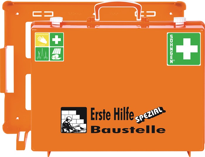 Erste Hilfe Koffer Beruf SPEZIAL Baustelle B400xH300xT150ca.mm orange
