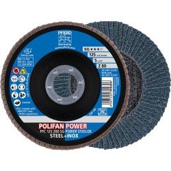 Fächerscheibe POWER STEELOX D.125mm K.80 INOX ZK Z Ausf.kon.PFERD